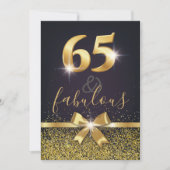 Elegant 65 & Fabulous Gold Glitter 65th Birthday Kaart (Voorkant)