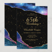 Elegant 65ste verjaardagsfeest kaart (Voorkant / Achterkant)