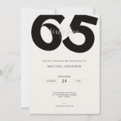 Elegant 65th Birthday Invitation - Minimal Style Kaart (Voorkant)