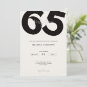 Elegant 65th Birthday Invitation - Minimal Style Kaart (Staand voorkant)