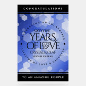 Elegant 65th Blue Sapphire Wedding Jubileum Acryl Bord (Voorkant)