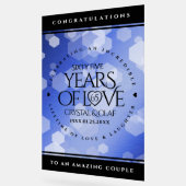 Elegant 65th Blue Sapphire Wedding Jubileum Acryl Bord (Hoek)