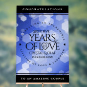 Elegant 65th Blue Sapphire Wedding Jubileum Acryl Bord (Neutraal)