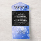 Elegant 65th Blue Sapphire Wedding Jubileum All In One Uitnodiging (Binnen)