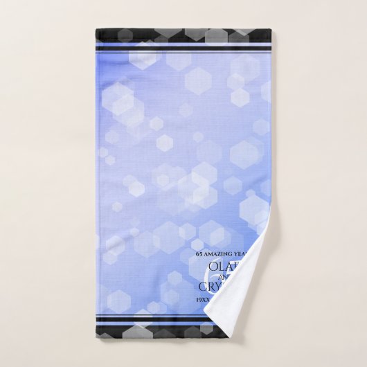 Elegant 65th Blue Sapphire Wedding Jubileum Bad Handdoek (Handdoek)