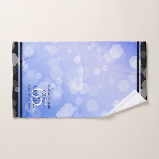 Elegant 65th Blue Sapphire Wedding Jubileum Bad Handdoek (Handdoek)