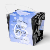 Elegant 65th Blue Sapphire Wedding Jubileum Bedankdoosjes (Achterkant)