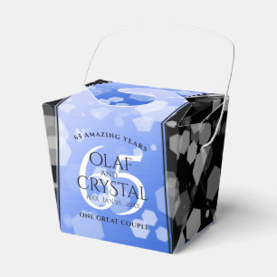 Elegant 65th Blue Sapphire Wedding Jubileum Bedankdoosjes