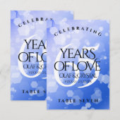 Elegant 65th Blue Sapphire Wedding Jubileum Bedankkaart (Voorkant / Achterkant)