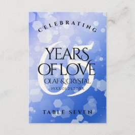 Elegant 65th Blue Sapphire Wedding Jubileum Bedankkaart