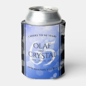 Elegant 65th Blue Sapphire Wedding Jubileum Blikjeskoeler (Blikje Voorkant)