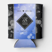 Elegant 65th Blue Sapphire Wedding Jubileum Blikjeskoeler (Voorkant)