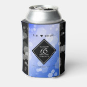 Elegant 65th Blue Sapphire Wedding Jubileum Blikjeskoeler (Blikje Achterkant)