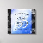 Elegant 65th Blue Sapphire Wedding Jubileum Canvas Afdruk (Voorkant)