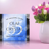 Elegant 65th Blue Sapphire Wedding Jubileum Canvas Afdruk