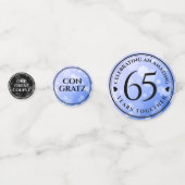 Elegant 65th Blue Sapphire Wedding Jubileum Confetti (Voorkanten)