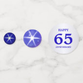 Elegant 65th Blue Sapphire Wedding Jubileum Confetti (Achterkanten)