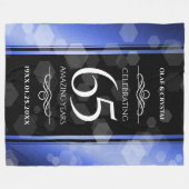 Elegant 65th Blue Sapphire Wedding Jubileum Fleece Deken (Voorkant (Horizontaal))