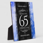 Elegant 65th Blue Sapphire Wedding Jubileum Fotoplaat (Zijkant)