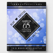 Elegant 65th Blue Sapphire Wedding Jubileum Fotoplaat (Voorkant)