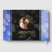 Elegant 65th Blue Sapphire Wedding Jubileum Gastenboek (Achterkant)