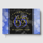 Elegant 65th Blue Sapphire Wedding Jubileum Gastenboek (Voorkant)