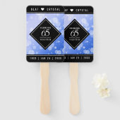 Elegant 65th Blue Sapphire Wedding Jubileum Handwaaier (Voorkant en achterkant)