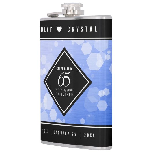 Elegant 65th Blue Sapphire Wedding Jubileum Heupfles (Links)