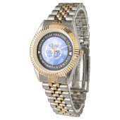 Elegant 65th Blue Sapphire Wedding Jubileum Horloge (Gekanteld)