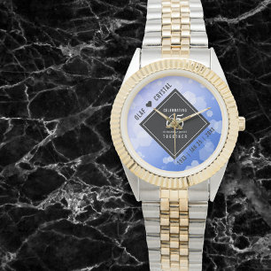 Elegant 65th Blue Sapphire Wedding Jubileum Horloge