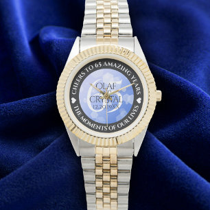 Elegant 65th Blue Sapphire Wedding Jubileum Horloge