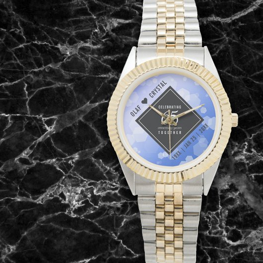 Elegant 65th Blue Sapphire Wedding Jubileum Horloge