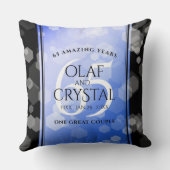 Elegant 65th Blue Sapphire Wedding Jubileum Kussen (Achterkant)