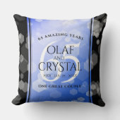 Elegant 65th Blue Sapphire Wedding Jubileum Kussen (Voorkant)