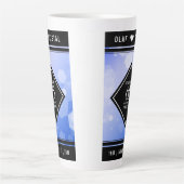 Elegant 65th Blue Sapphire Wedding Jubileum Latte Mok (Voorkant)