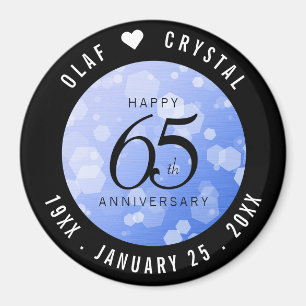 Elegant 65th Blue Sapphire Wedding Jubileum Magneet