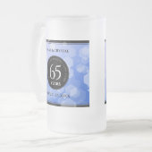 Elegant 65th Blue Sapphire Wedding Jubileum Matglas Bierpul (Voorkant links)