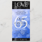 Elegant 65th Blue Sapphire Wedding Jubileum Menu (Achterkant)