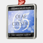 Elegant 65th Blue Sapphire Wedding Jubileum Metalen Ornament (Links)