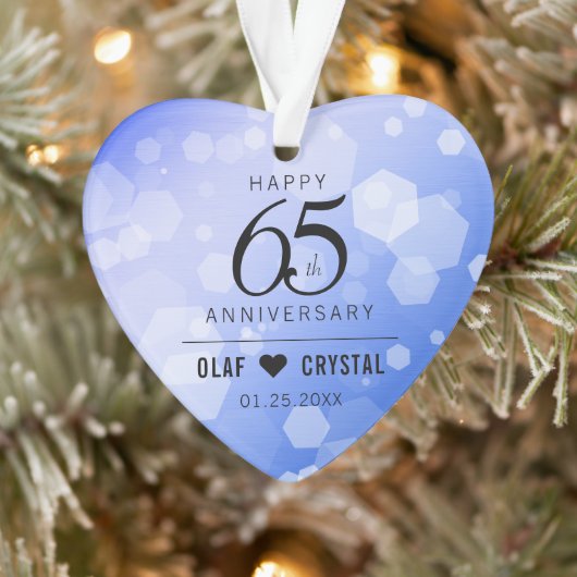 Elegant 65th Blue Sapphire Wedding Jubileum Ornament (Boom)