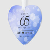 Elegant 65th Blue Sapphire Wedding Jubileum Ornament (voorkant)