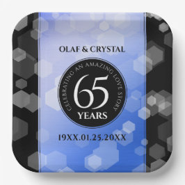 Elegant 65th Blue Sapphire Wedding Jubileum Papieren Bordje