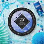 Elegant 65th Blue Sapphire Wedding Jubileum Papieren Bordje (Feest)