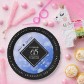 Elegant 65th Blue Sapphire Wedding Jubileum Papieren Bordje (Feest)
