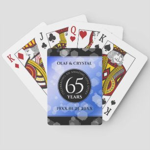Elegant 65th Blue Sapphire Wedding Jubileum Pokerkaarten