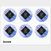 Elegant 65th Blue Sapphire Wedding Jubileum Ronde Sticker (Vel)