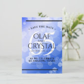 Elegant 65th Blue Sapphire Wedding Jubileum Save The Date (Staand voorkant)