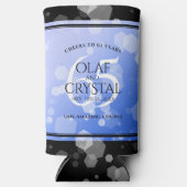 Elegant 65th Blue Sapphire Wedding Jubileum Seltzer Blikjeskoeler (Voorkant)