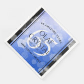 Elegant 65th Blue Sapphire Wedding Jubileum Servet (Hoek)