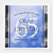Elegant 65th Blue Sapphire Wedding Jubileum Servet (Voorkant)